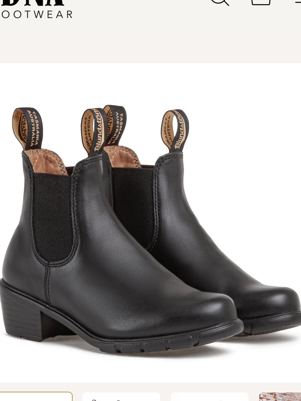 Blundstone Chelsea Boots 1671 Womens Black Leather Pull On Block Heel size 9